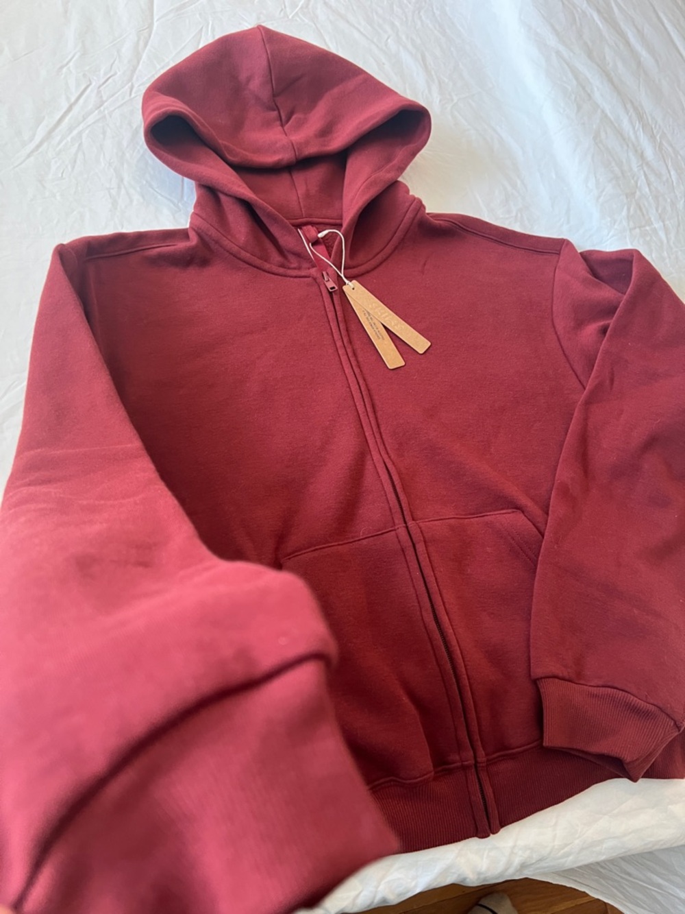 NEW!! SKIMS Zip-Up Hoodie in Merlot